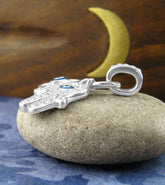 Protective Hamsa and Evil Eye with CZ Charm Pendant | Woot & Hammy